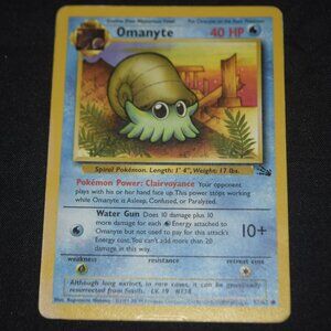 Omanyte 52/62 Fossil 1st Edition Pokemon TCG 1999 LP